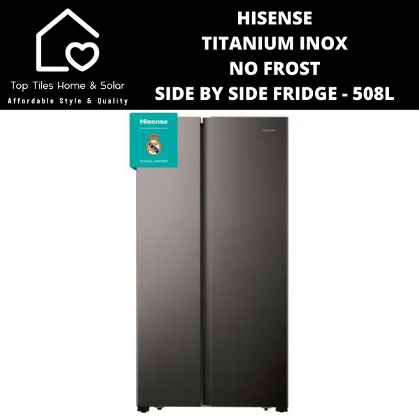 Hisense Titanium Inox No Frost Side by Side Fridge - 508L