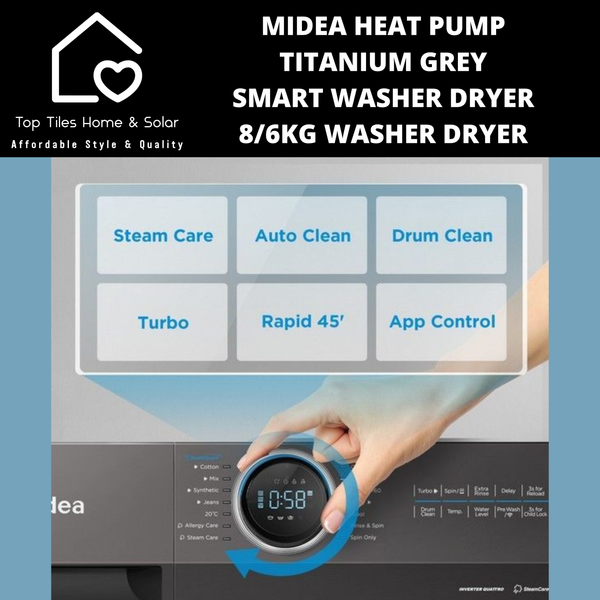 Midea Titanium Grey Smart Washer Dryer - 8/6kg Washer Dryer