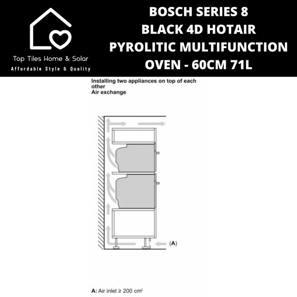 Bosch Series 8 - Black 4D HotAir Pyrolitic Multifunction Oven - 60cm 71L