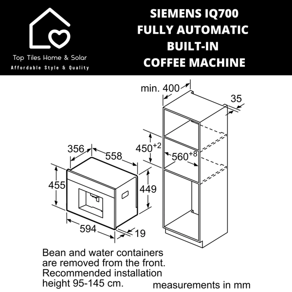 Siemens iQ700 - Fully Automatic Built-in Coffee Machine