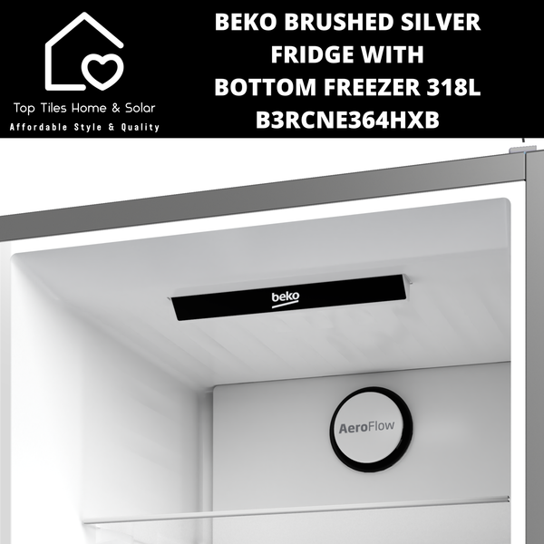 Beko Brushed Silver Fridge with Bottom Freezer - 318L B3RCNE364HXB