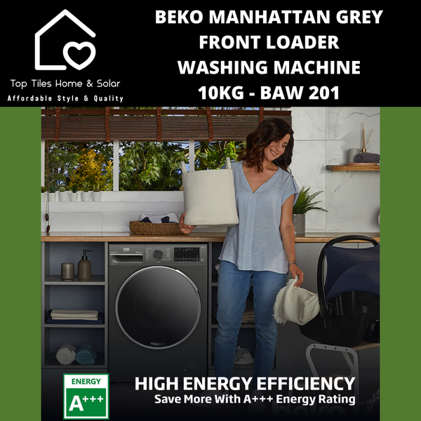Beko Manhattan Grey Front Loader Washing Machine - 10kg BAW 201