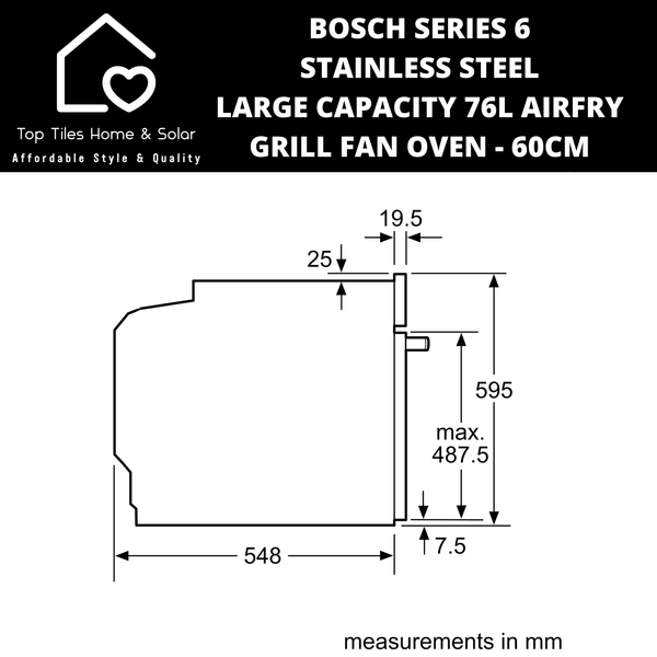 Bosch Series 6 Stainless Steel - Large Airfry Grill Oven with Fan 76L - 60cm