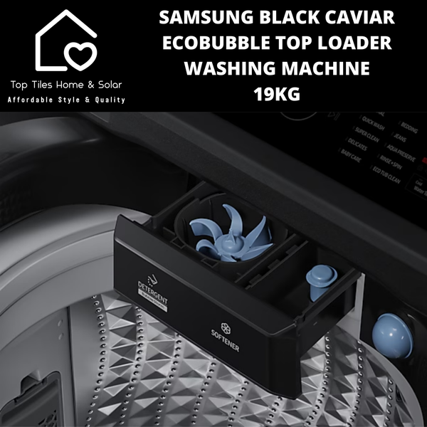 Samsung Black Caviar EcoBubble Top Loader Washing Machine - 19kg