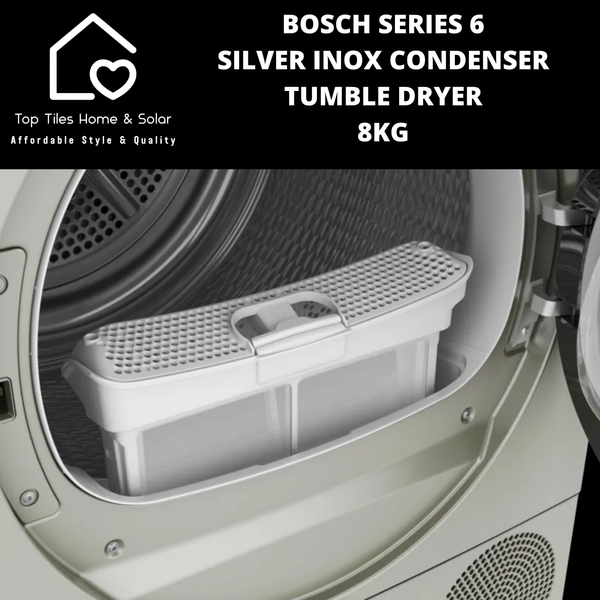 Bosch Series 6 - Silver Inox Condenser Tumble Dryer - 8kg