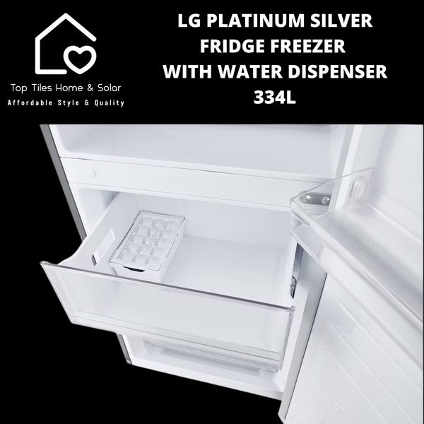 LG Platinum Silver Fridge Freezer with Water Dispenser - 334L