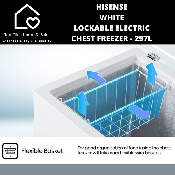 Hisense White Lockable Electric Chest Freezer - 297L