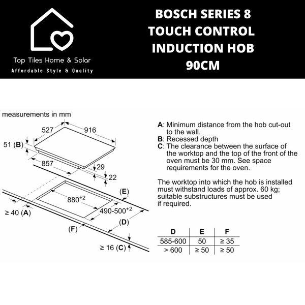 Bosch Series 8 - Touch Control Induction Hob - 90cm