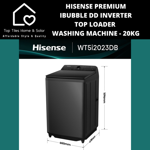 Hisense Premium iBubble DD Inverter Top Loader  Washing Machine - 20kg