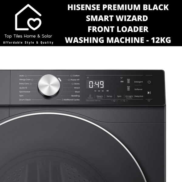 Hisense Premium Black Smart Front Loader Washing Machine - 12kg