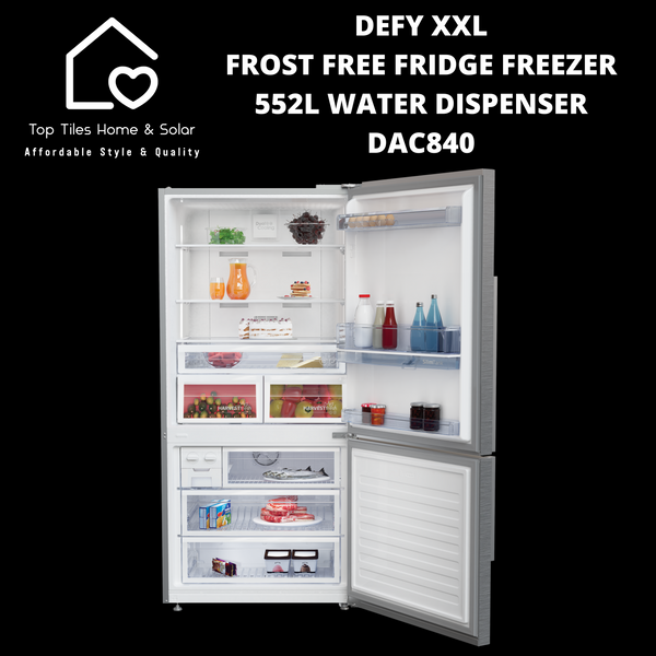 Defy XXL Frost Free Combi Fridge Freezer - 552L Water Dispenser DAC840