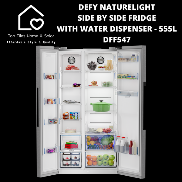Defy NatureLight Side By Side Fridge with Water Dispenser - 555L DFF547