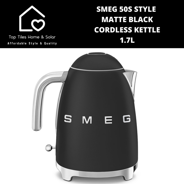 Smeg 50s Style Matte Black Cordless Kettle - 1.7L