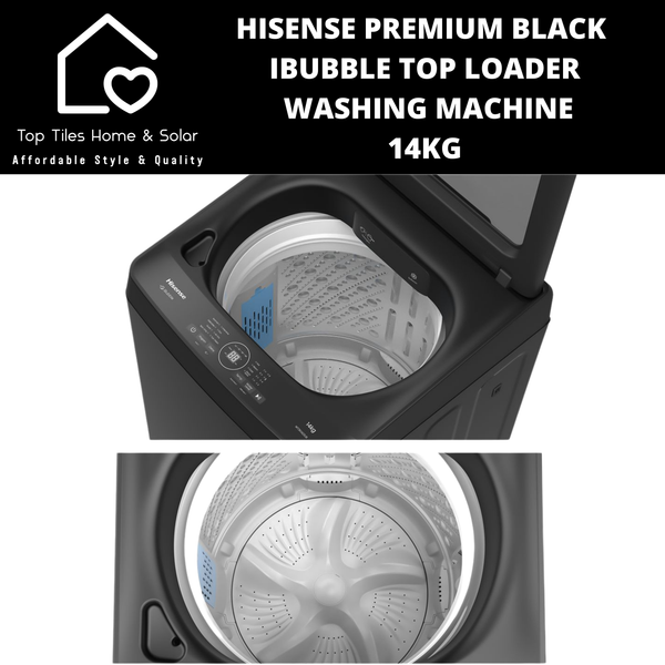 Hisense Premium Black Top Loader Aqua Save Washing Machine - 14kg