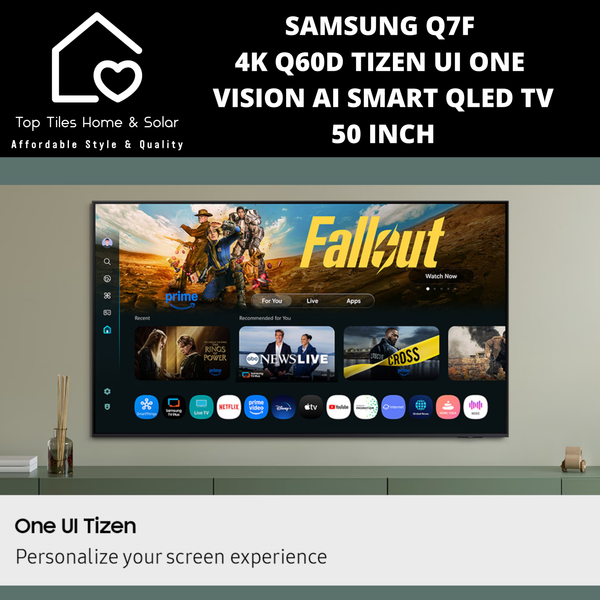 Samsung Q7F 4K Q60D Tizen UI ONE VISION AI Smart QLED TV - 50 Inch