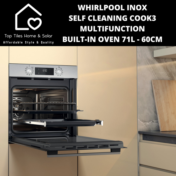 Whirlpool Inox Self Cleaning Cook3 Multifunction Built-In Oven 71L - 60cm