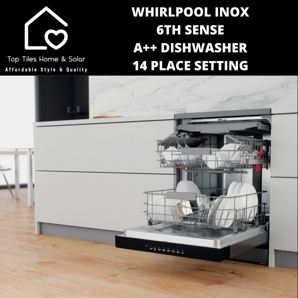 Whirlpool Inox 6th Sense A++ Dishwasher - 14 Place Setting
