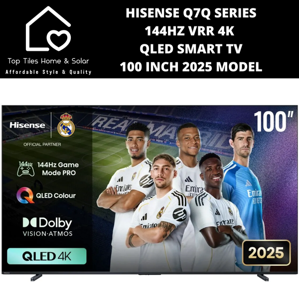 Hisense 100Q7Q 144Hz VRR 4K UHD QLED Smart TV - 100 Inch 2025 Model