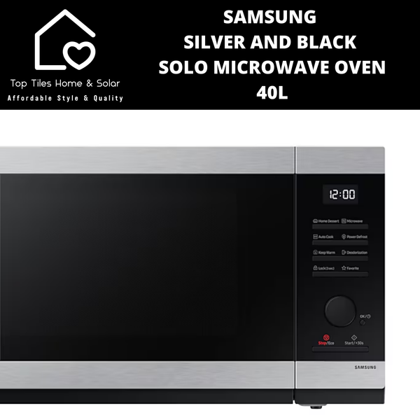 Samsung Silver and Black Solo Microwave Oven - 40L