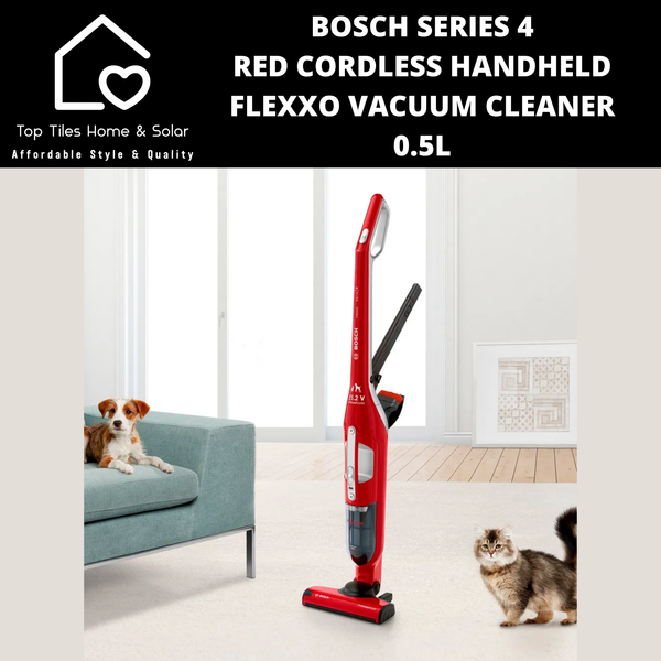 Bosch Series 4 - Red Cordless Handheld Flexxo Vacuum Cleaner - 0.5L