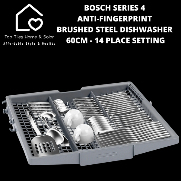 Bosch Series 4 - Anti-Fingerprint Brushed Steel Dishwasher 60cm - 14 Place Setting