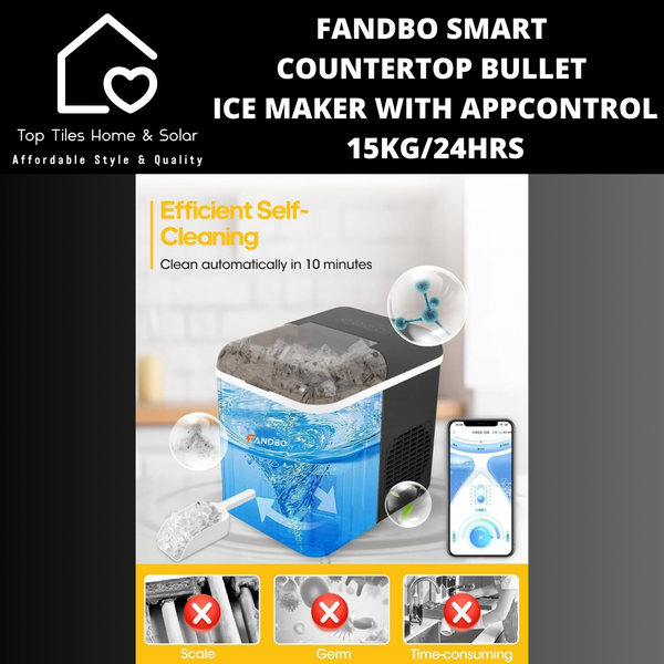 Fandbo Smart Countertop Bullet Ice Maker with AppControl - 15kg/24Hrs