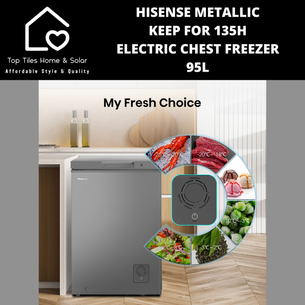Hisense Metallic Keep For 135Hrs Electric Chest Freezer - 95L