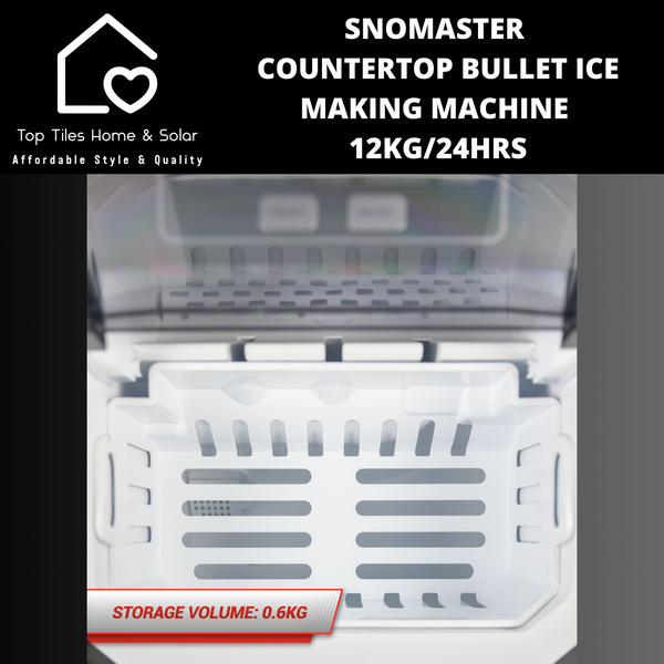 SnoMaster Countertop Bullet Ice Making Machine - 12kg/24Hrs