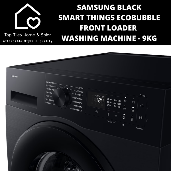 Samsung Black Smart Things EcoBubble Front Loader Washing Machine - 9kg