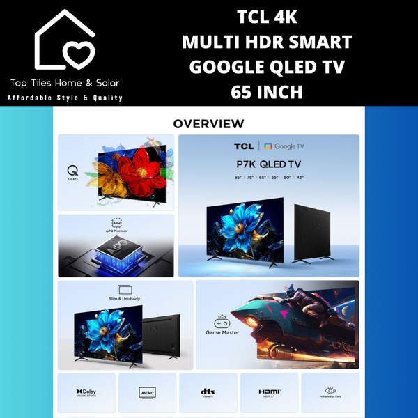 TCL P7K 4K Multi HDR Smart Google QLED TV - 65 Inch