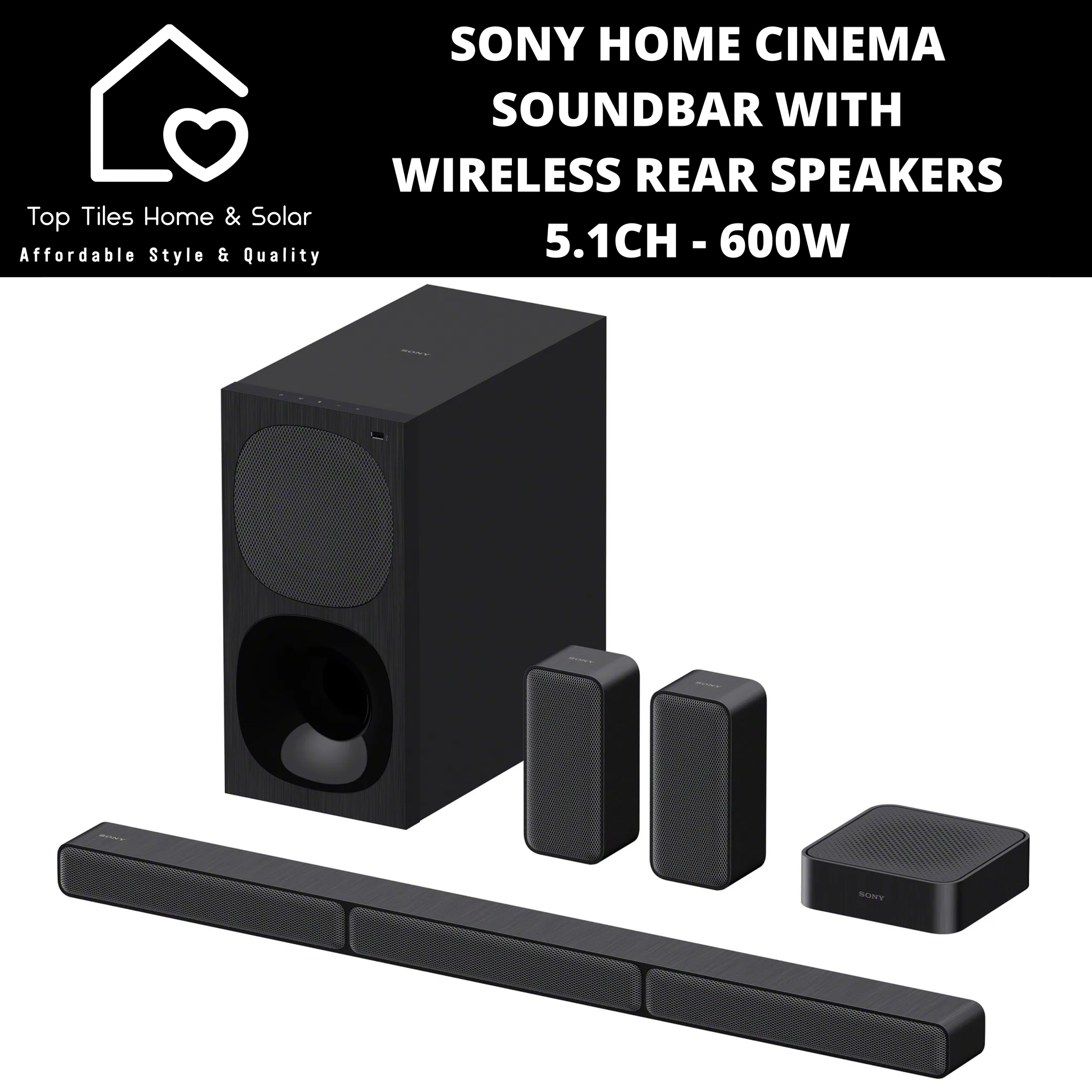 Sony Home Cinema Soundbar with Wireless Rear Speakers 5.1CH - 600W