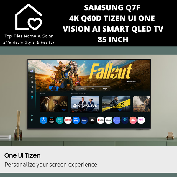 Samsung Q7F 4K Q60D Tizen UI ONE VISION AI Smart QLED TV - 85 Inch