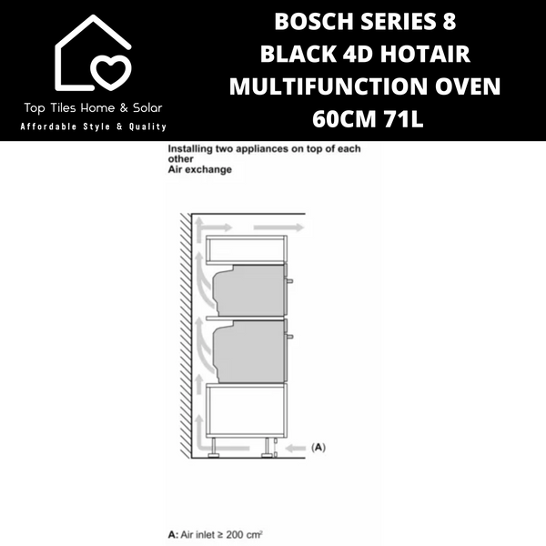 Bosch Series 8 - Black 4D HotAir Multifunction Oven - 60cm 71L