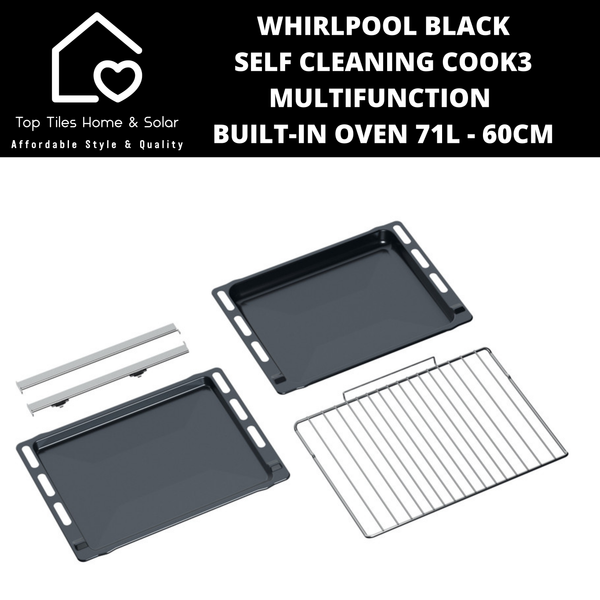 Whirlpool Black Self Cleaning Cook3 Multifunction Built-In Oven 71L - 60cm