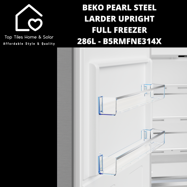 Beko Pearl Steel Larder Upright Full Freezer - 286L B5RMFNE314X