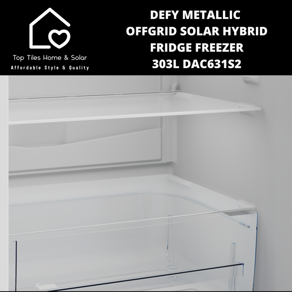 Defy Metallic Offgrid Solar Hybrid Fridge Freezer - 303L DAC631S2