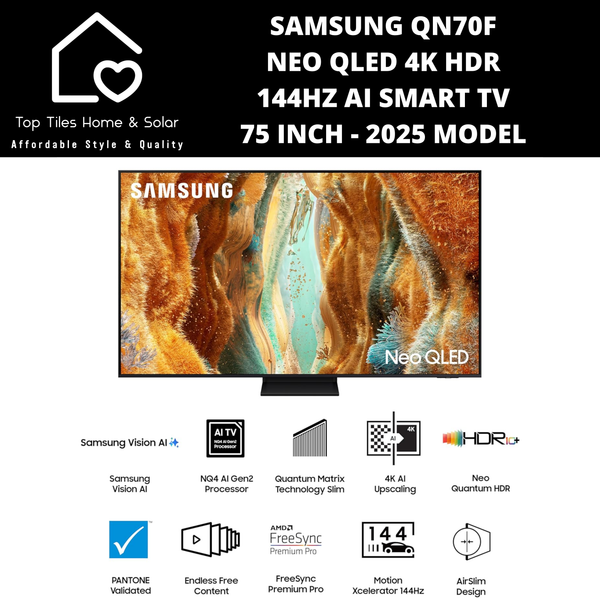 Samsung QN70F Neo QLED 4k HDR 144Hz Ai Smart TV - 75 Inch