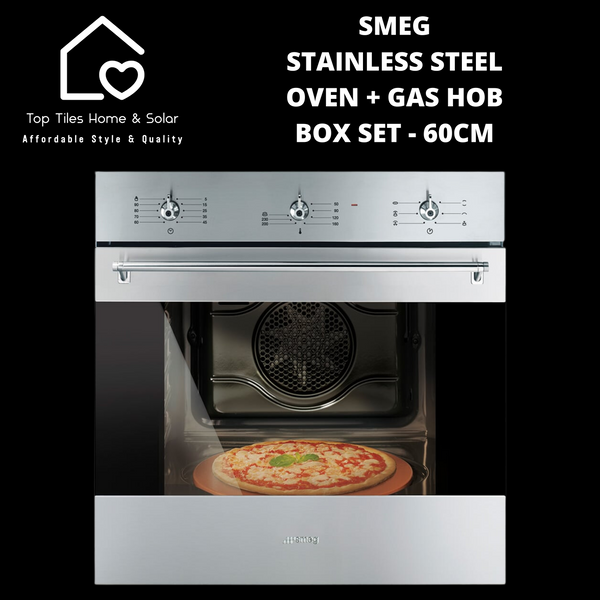 Smeg Stainless Steel Oven +  Gas Hob Box Set - 60cm