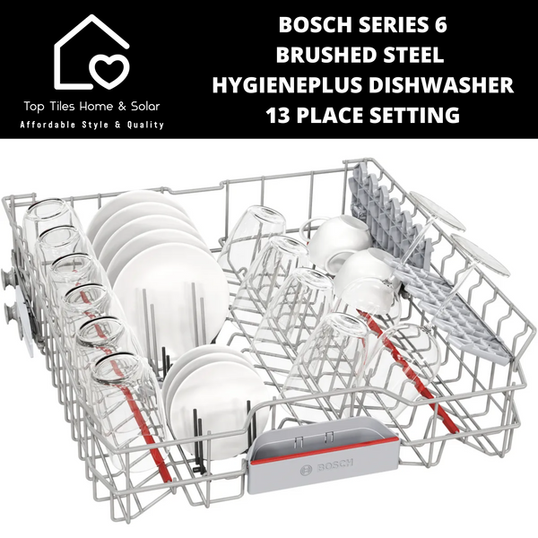 Bosch Series 6 - Brushed Steel HygienePlus Dishwasher - 13 Place Setting