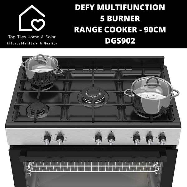 Defy Multifunction 5 Burner Gas Range Cooker - 90CM DGS902