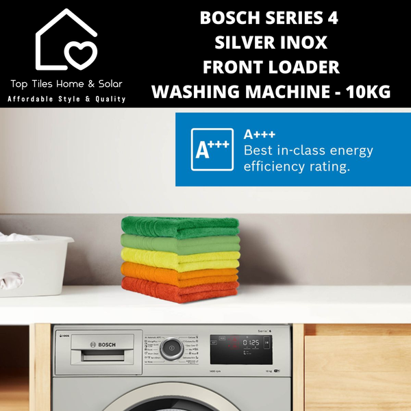 Bosch Series 4 - Silver Inox Front Loader Washing Machine - 10kg