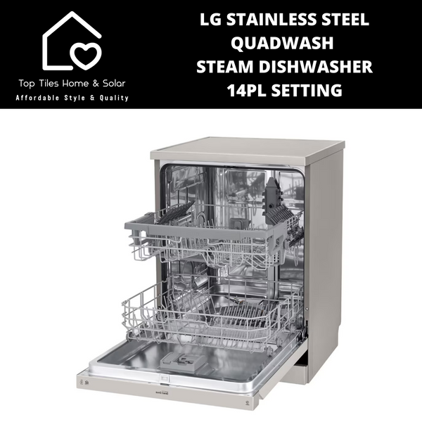 LG Stainless Steel QuadWash Steam Dishwasher - 14Pl Setting
