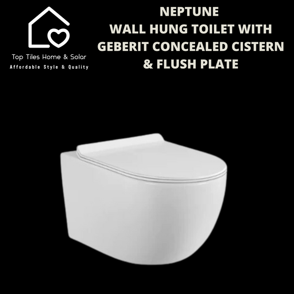 Neptune Wall Hung Toilet with Geberit Concealed Cistern & Flush Plate