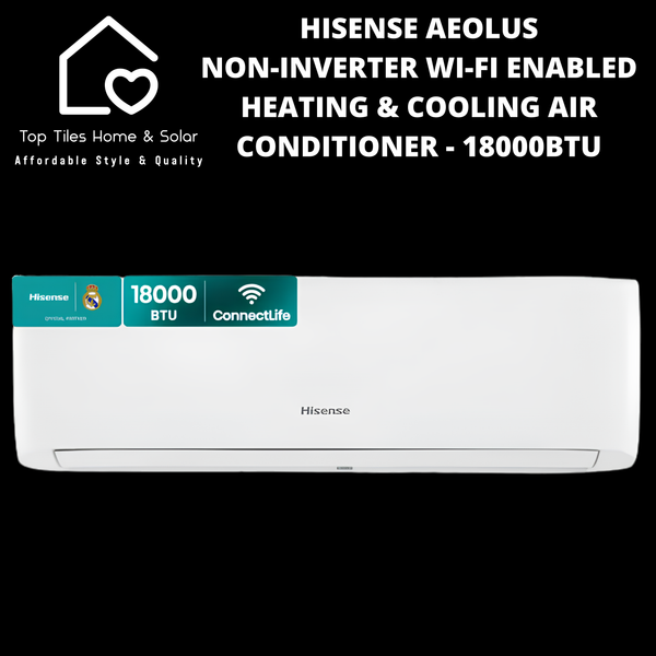 Hisense Aeolus Non-Inverter Wi-Fi Enabled Heating & Cooling Air Conditioner - 18000BTU