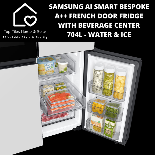 Samsung AI Smart Bespoke A++ French Door Fridge with Beverage Center - 704L
