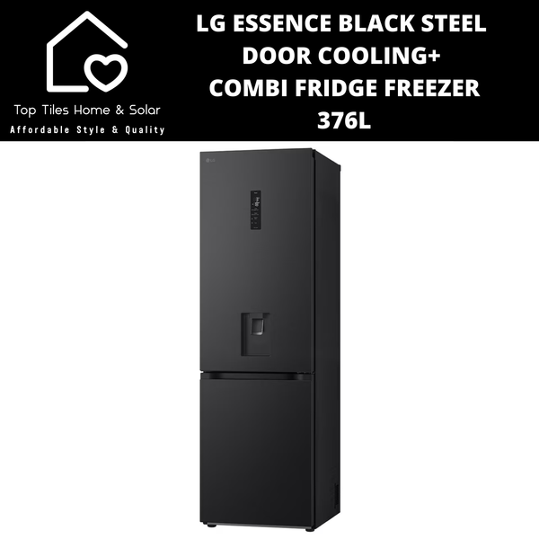LG Essence Black Steel Door Cooling+ Fridge Freezer - 376L