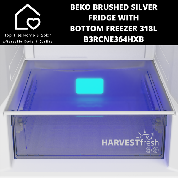 Beko Brushed Silver Fridge with Bottom Freezer - 318L B3RCNE364HXB