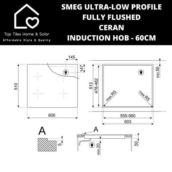 Smeg Ultra-Low Profile Fully Flushed Ceran Induction Hob - 60cm