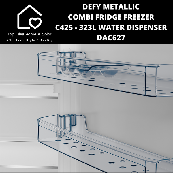 Defy Metallic Combi Fridge Freezer C425 - 323L Water Dispenser DAC627