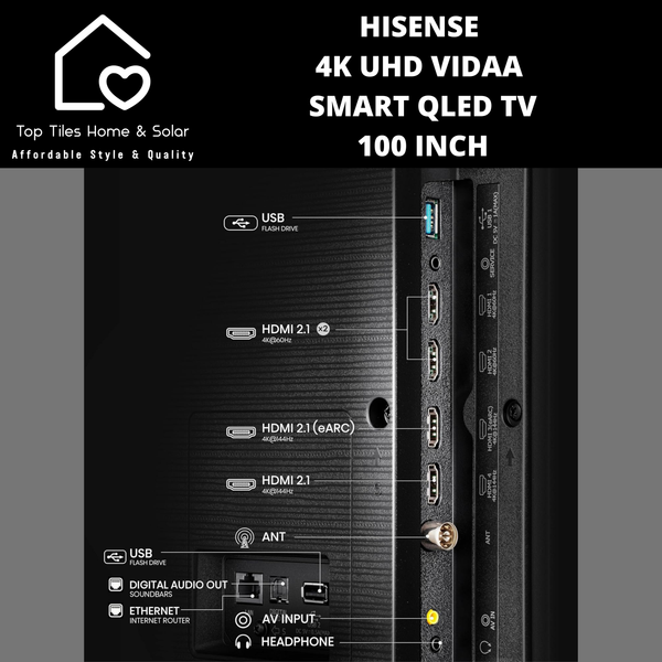 Hisense 4K UHD Vidaa Smart QLED TV - 100 Inch